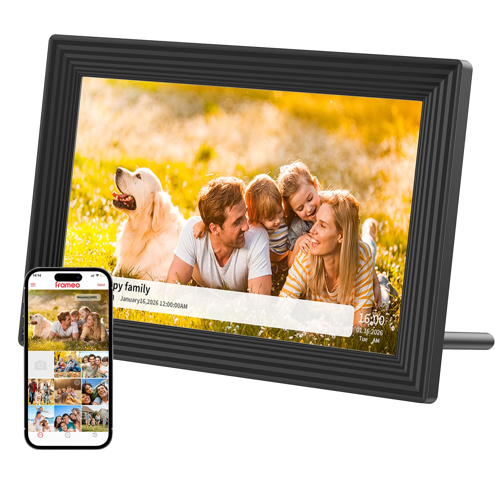 Digital Picture Frame,10.1 Inch Frameo Digital Photo Frame, 1280x800 IPS LCD Touch Screen,16GB, Supports SD Cards,Share Happy Moments Instantly via Frameo App from Anywhere,Best Gifts for Your Loves 10.1 Inches