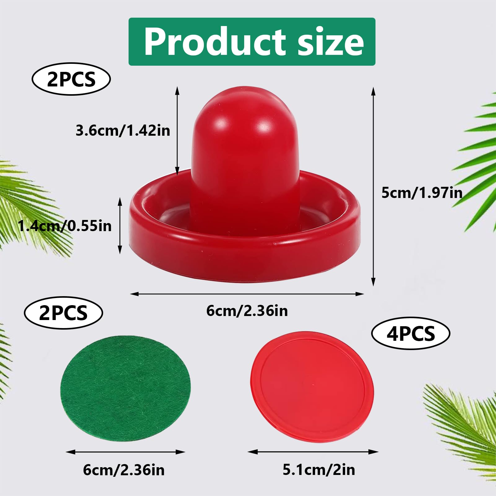2 Pcs 60mm Air Hockey Replacement Set Portable Ice Hockey for Various Indoor Games Outdoor Activities Parties and Recreational Events Making it a Great Accessory for Air Hockey Enthusiasts - Image 2