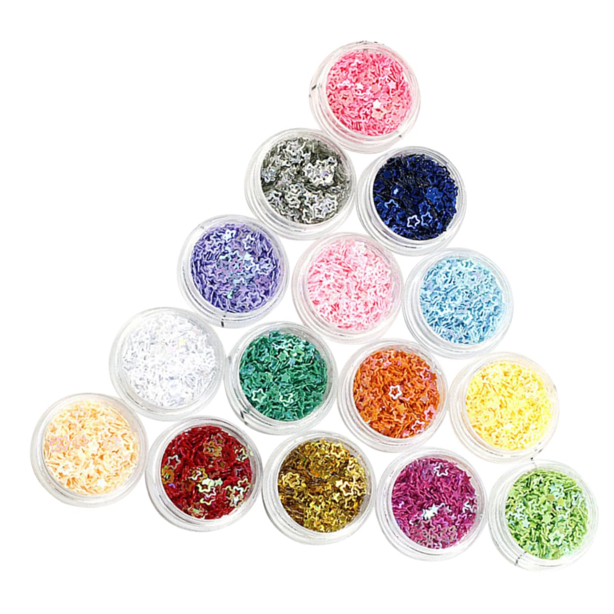Ipetboom 4 Set Glitter Stella A Cinque Punte Smalto Gel Neon Unghia Strass Termoadesivi Metallico Rosso Pieno Gel Unghie Primer Unghie Viso Glitterato Scaglie Di Unghie Paillettes 16box*4