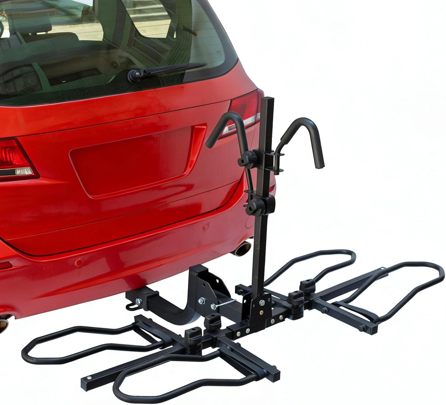 Bike Rack Hitch Carrier for Car - 2 Electric Ebike Trunk Mount Racks for Suv Truck Rv Jeep 2 Inch Receiver - Foldable Heavy Duty Fat Tire Two Bikes Rack Holder for Tow Jeep - Double Bike Rack Tray 2in