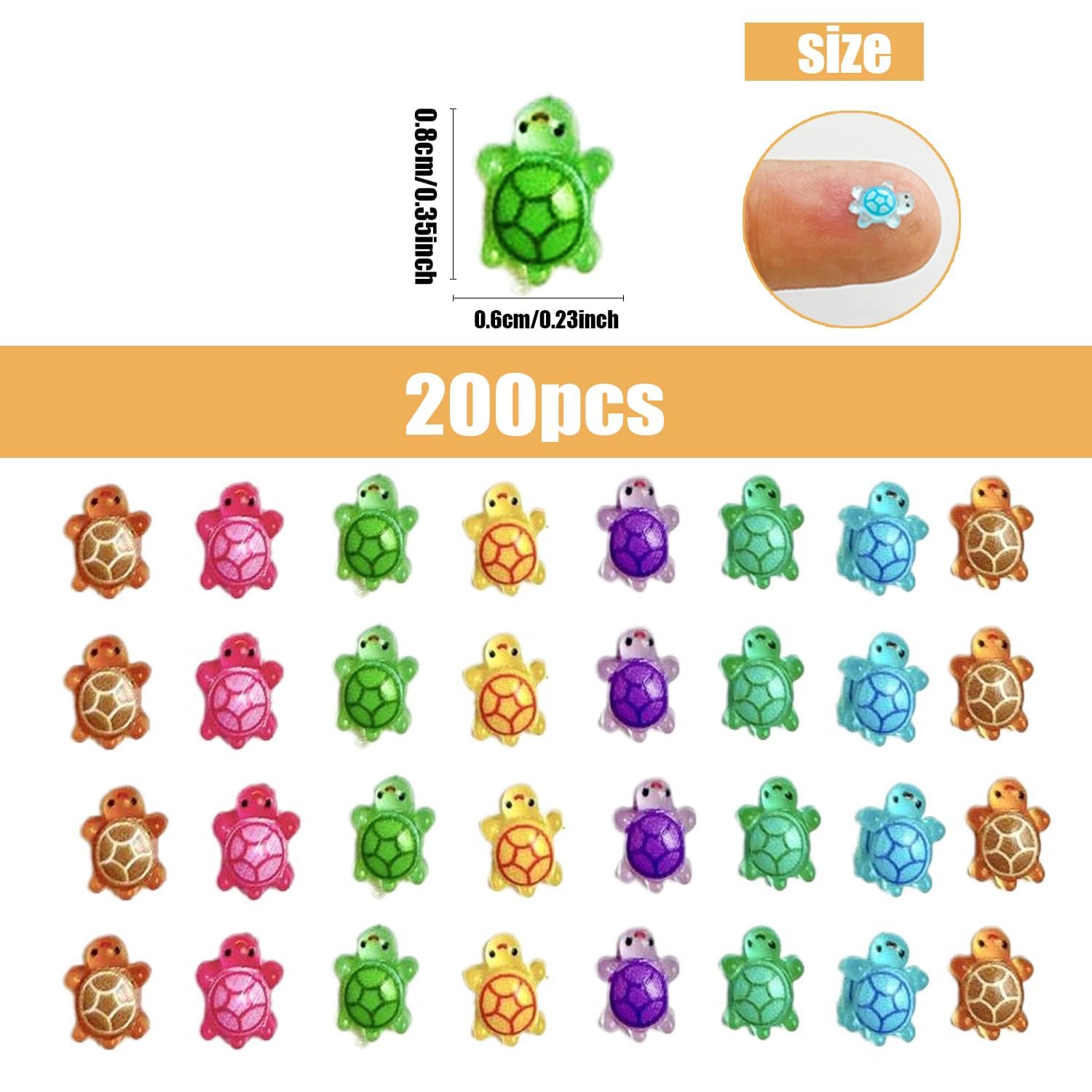 100 Pieces Tiny Turtles for Crafts Luminous Mini Resin Turtles Dollhouse Miniatures Mini Animals for Fairy Garden Micro Landscaping Decoration - Image 2
