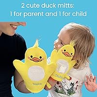 Vista 3 de TruKid Juego de sandía Bubble Podz & BubbleGlove - Cápsulas de baño de burbujas y 2 guantes de lavado para niños pequeños y niños