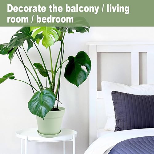 Miniatura 7 de IHDYPPEW Paquete de 32 macetas de plástico de 6 pulgadas, macetas de plástico para flores de interior con agujeros de drenaje y platillos, macetas