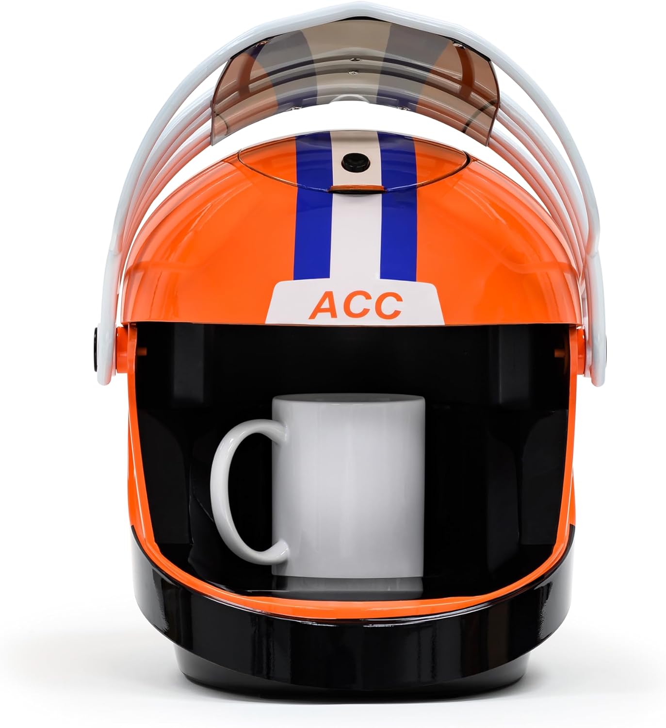 Clemson University - Tigers Single Cup Coffee Maker - Coffee Machines with Single Pod Compatible, Fast Brew, Unique Design, Iconic Helmet Design for Fans, Dorm, Office & Home