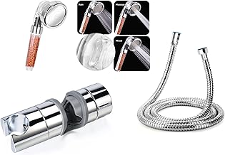 Shower Head with Hose, 3 Position Filtration Handheld Shower Head, 1.5m Hose, 3 Settings, Silver, Brushed Finish