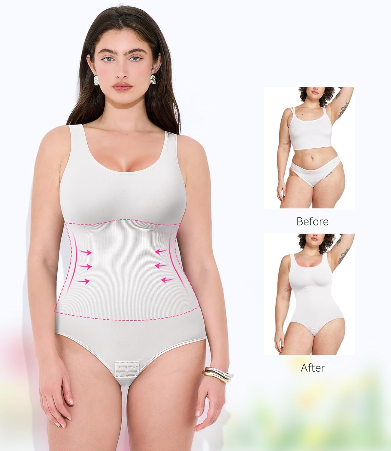 Shapewear Bodysuits for Women Tummy Control Shapewear Faja Body Shaper Body Suit Going out Tops - Image 7