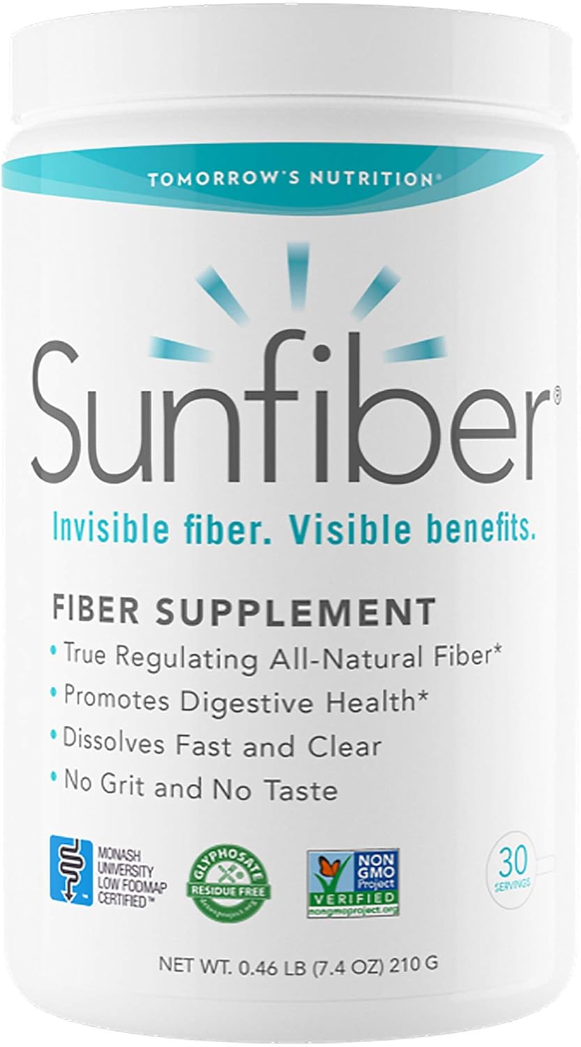 Tomorrow's Nutrition, SunFiber, Soluble Prebiotic Fiber Support for Digestive Wellness with Guar Gum, Vegan, 30 Servings (7.4 oz) : Everything Else