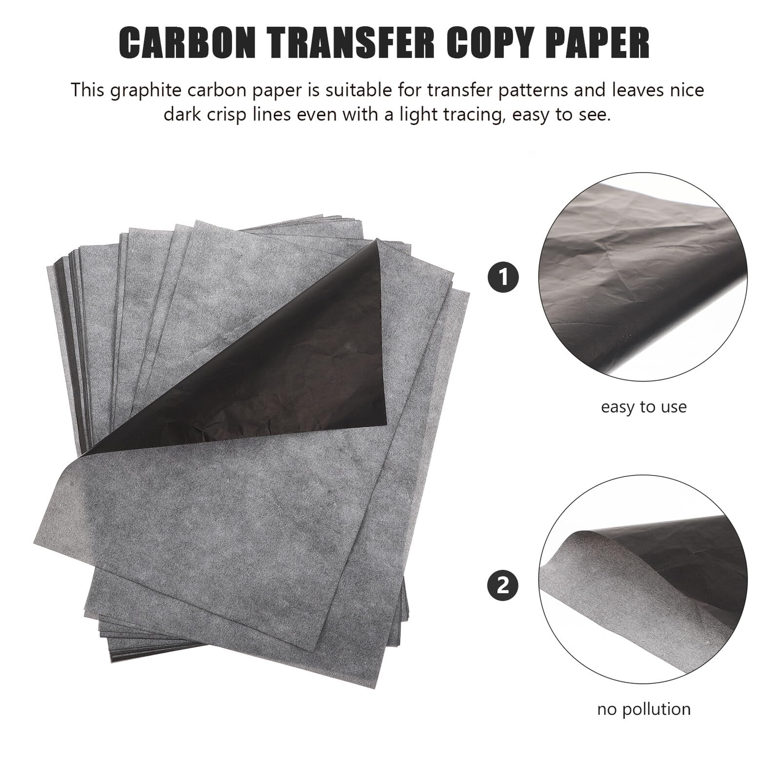 Papier Calque Graphite A4 Transfert Dessin 100 Feuilles, Papier Carbone Tracé Précis