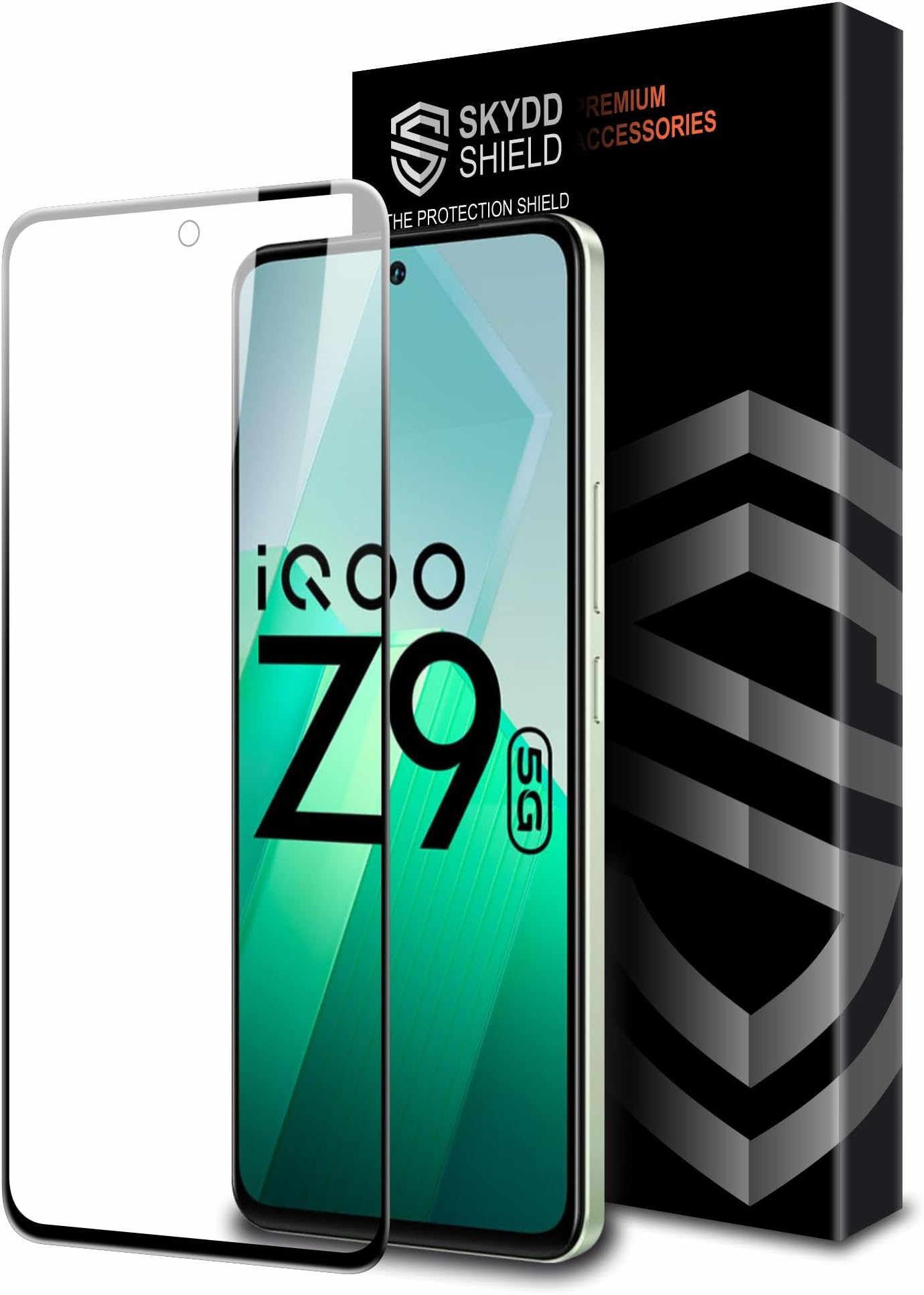Military-Grade Gorilla Tempered Glass For iQOO Z9 and Vivo T3 (6.67 Inch) With Installation Kit | Edge to Edge Coverage | Black