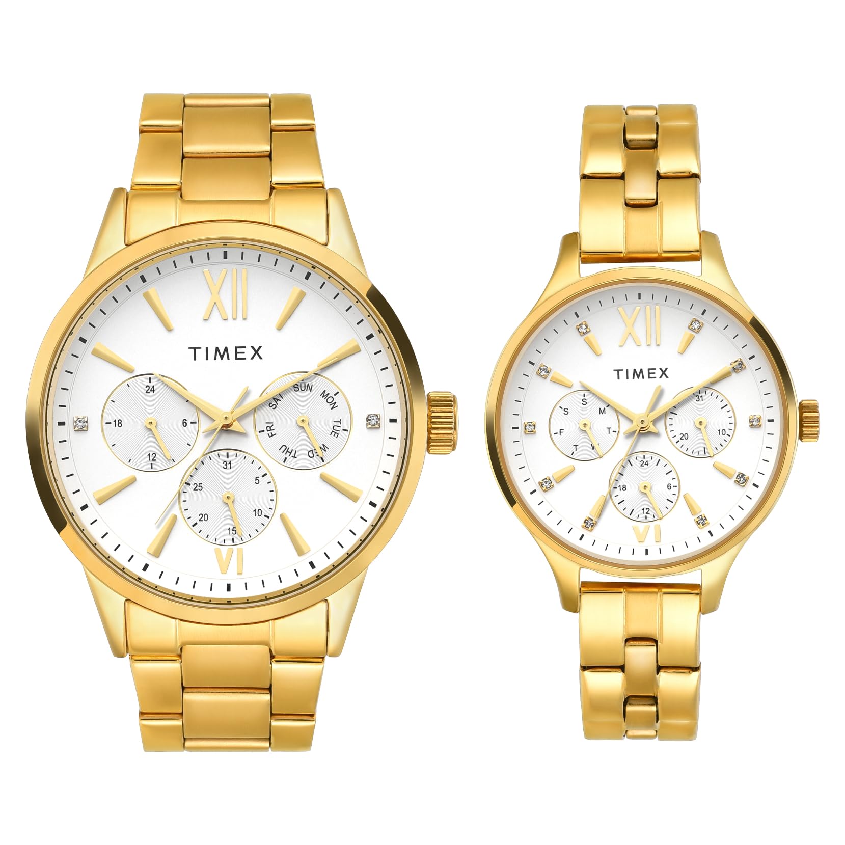 TIMEX Stainless Steel Unisex Pairs Silver Round Multifunction Dial Analog Watch- Tw00Pr303 (B0CQRPGBWM) Amazon Price History, Amazon Price Tracker