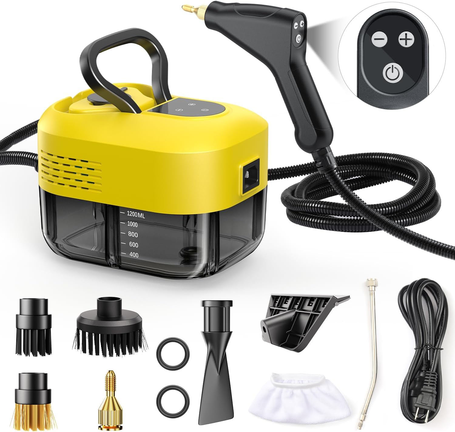 Steam Cleaner for Home&Kitchen, 212°F High Temperature, 1200ML Tank, Portable Handheld Steam Cleaner for Car Carpet Detailing Window Floor Couch Grease Tile, Pressurized Steamer for Cleaning