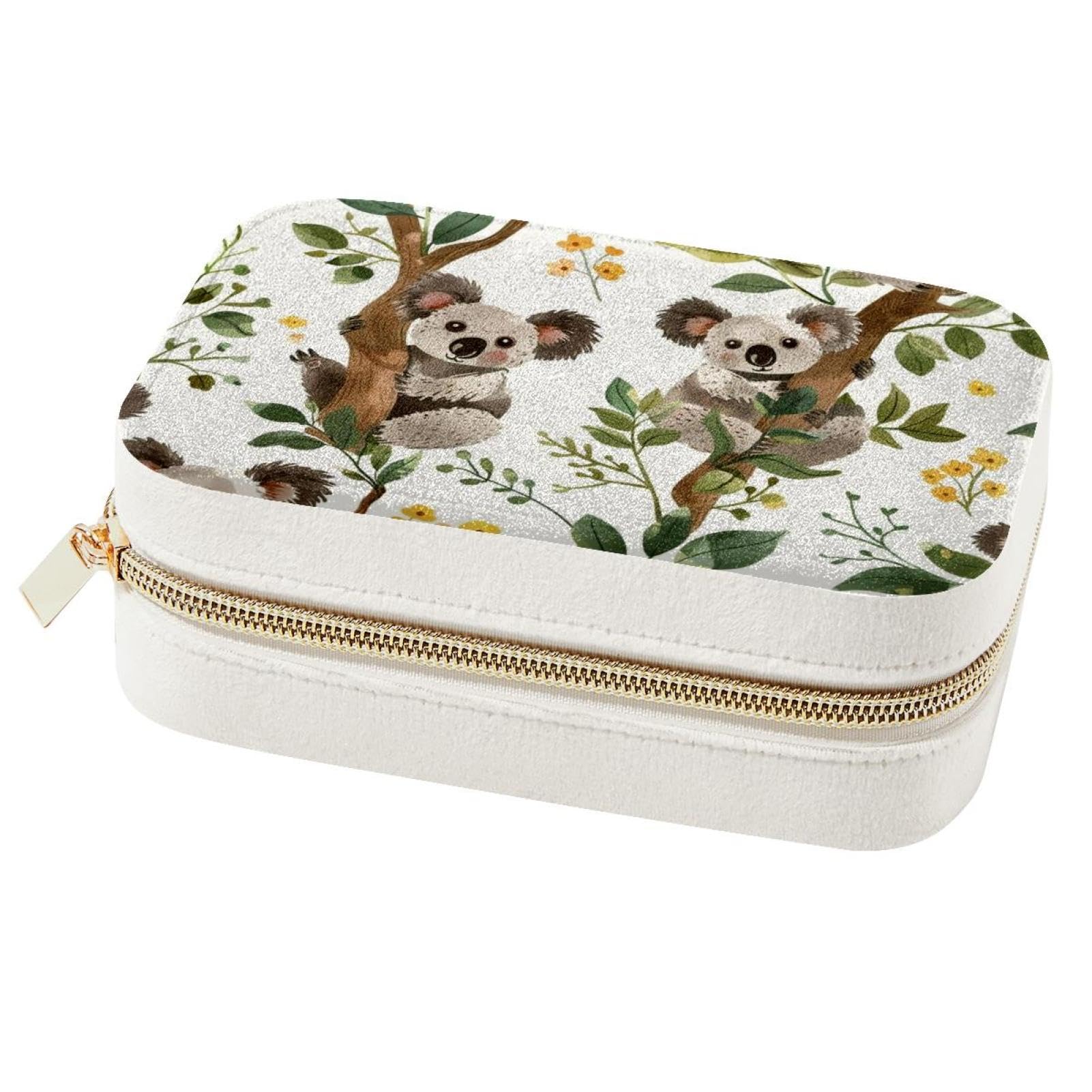 Boîte à bijoux de voyage portable Koalas pour bagues et colliers