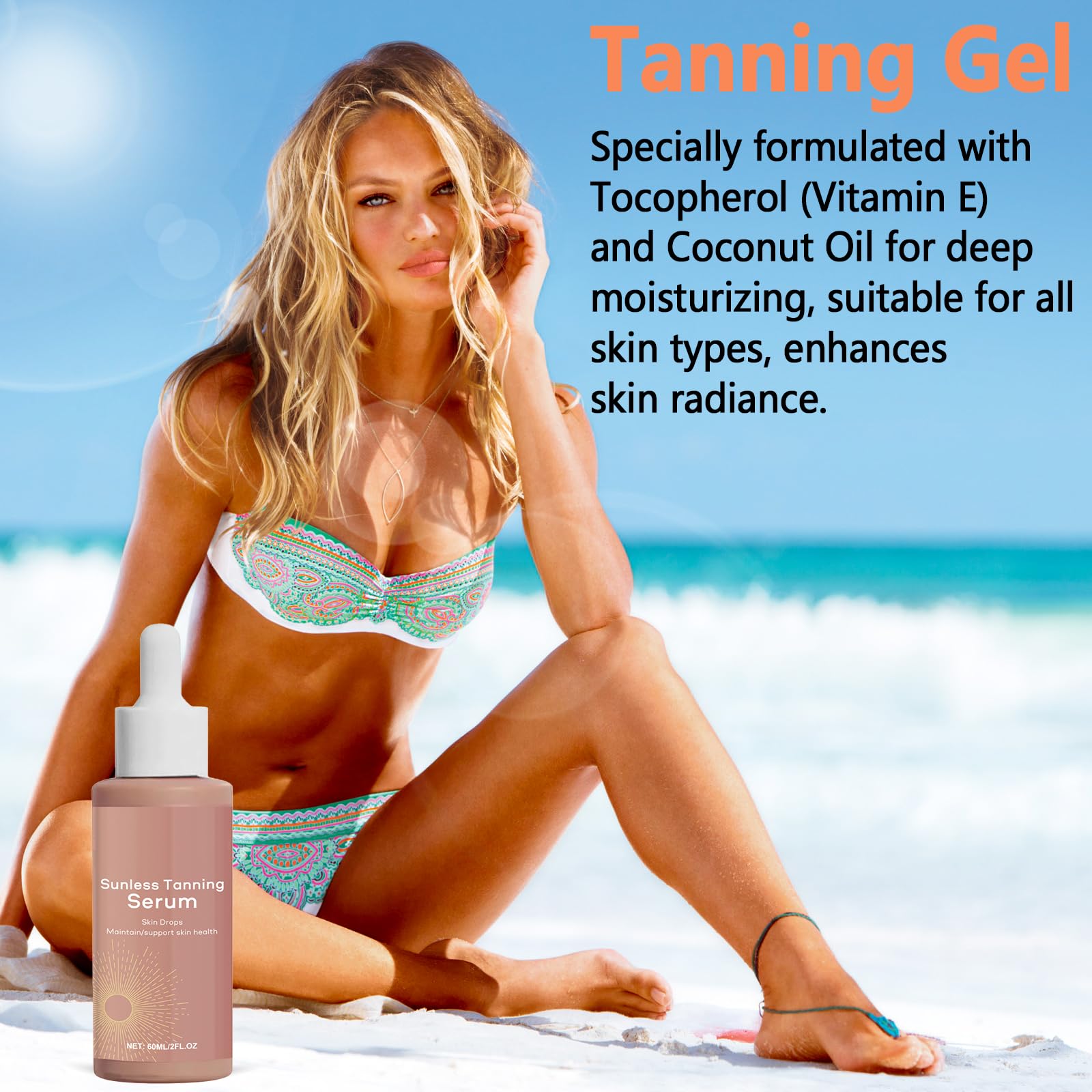 2 pudełka krople do opalania bez słońca, krople do opalania twarzy i ciała, Sunless Tanning Drops, Enhances Natural Skin Tone, Without The Sun Damage