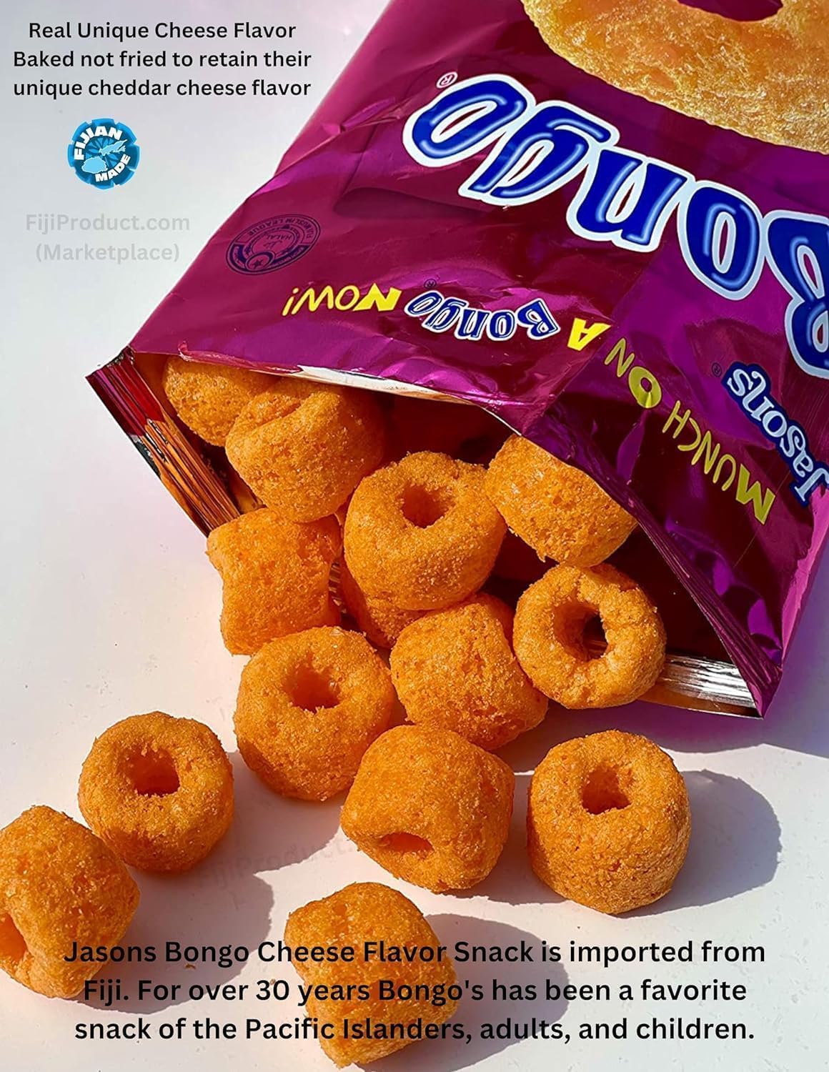Bongo Cheese Flavor Snacks (Value Pack Of 5 x 200g EA) Favorite Snack Of The Pacific Islanders ... FijiProduct.com