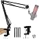 QuadCast Boom Arm, Mic Arm for Blue Yeti HyperX QuadCast SoloCast Fifine AM8 and Most Microphone, Mic Stand Desk with 3/8" to