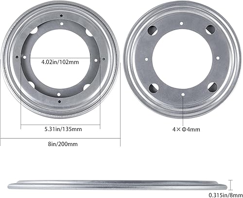 Miniatura 6 de HSTECH Lazy Susan de 8 pulgadas, placa de rodamiento giratoria de 400 libras resistente para mesa giratoria, funda de libros, bandeja de servir,