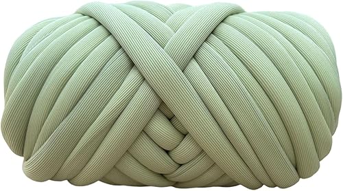 Hilo grueso de 8.82 oz, hilo voluminoso de 787 pulgadas, hilo tubular jumbo para mantas, alfombras, cestas de manta, color verde