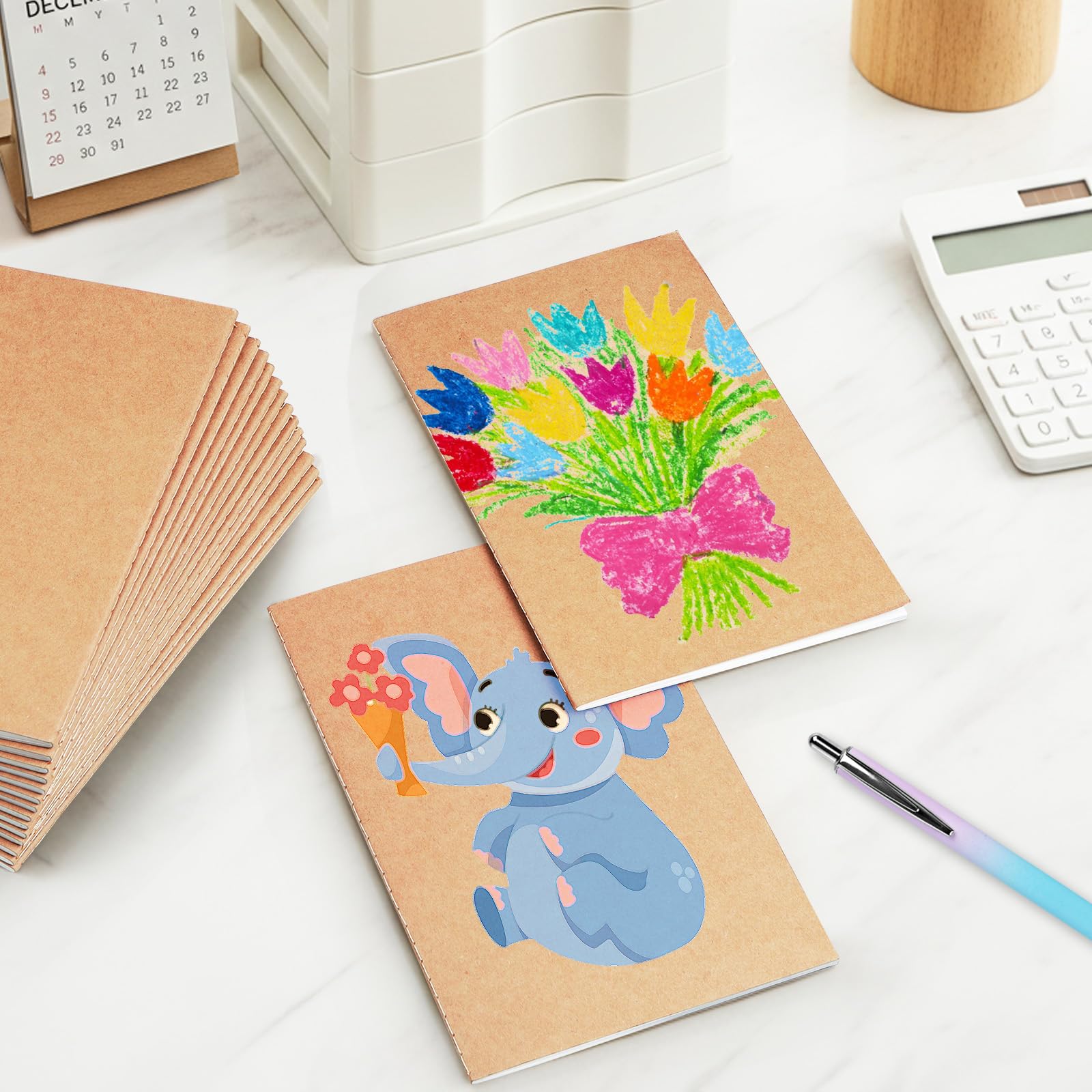 Confezione da 72 quaderni A5 in carta kraft, a righe, 21,1 x 14 cm, 60 pagine, set di diario di viaggio per lavoro, scuola, studenti, bambini, regalo, ufficio, forniture per il rientro a scuola
