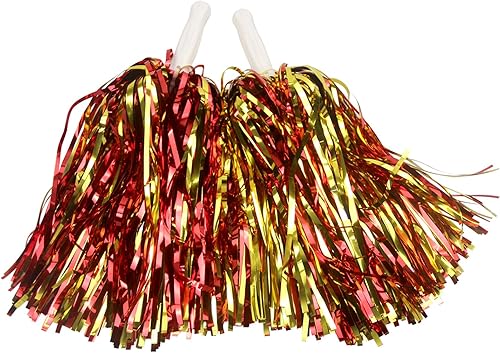 Miniatura 46 de Hooshing 12/24/100 pompones de animadora de papel metálico con asas de plástico para rooters, escuadrón de animación, deportes de espíritu