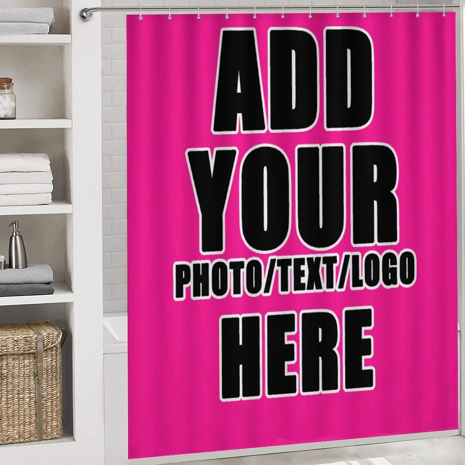 NALAHOME Custom Bathroom Sets with Shower Curtain and Rugs Waterproof Fabric Bath Curtains with Your Photo Text Logo Accessories for Home Bathroom Decor Style03