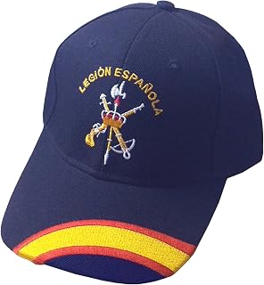 Gorra Bordada Legión Española, Talla única. con Presilla de adaptación, Color Azul
