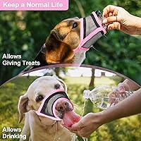 Vista 5 de Bozal para perro, bozal de malla para perros pequeños, medianos y grandes, bozal suave para evitar que muerdan, bozal ajustable y transpirable