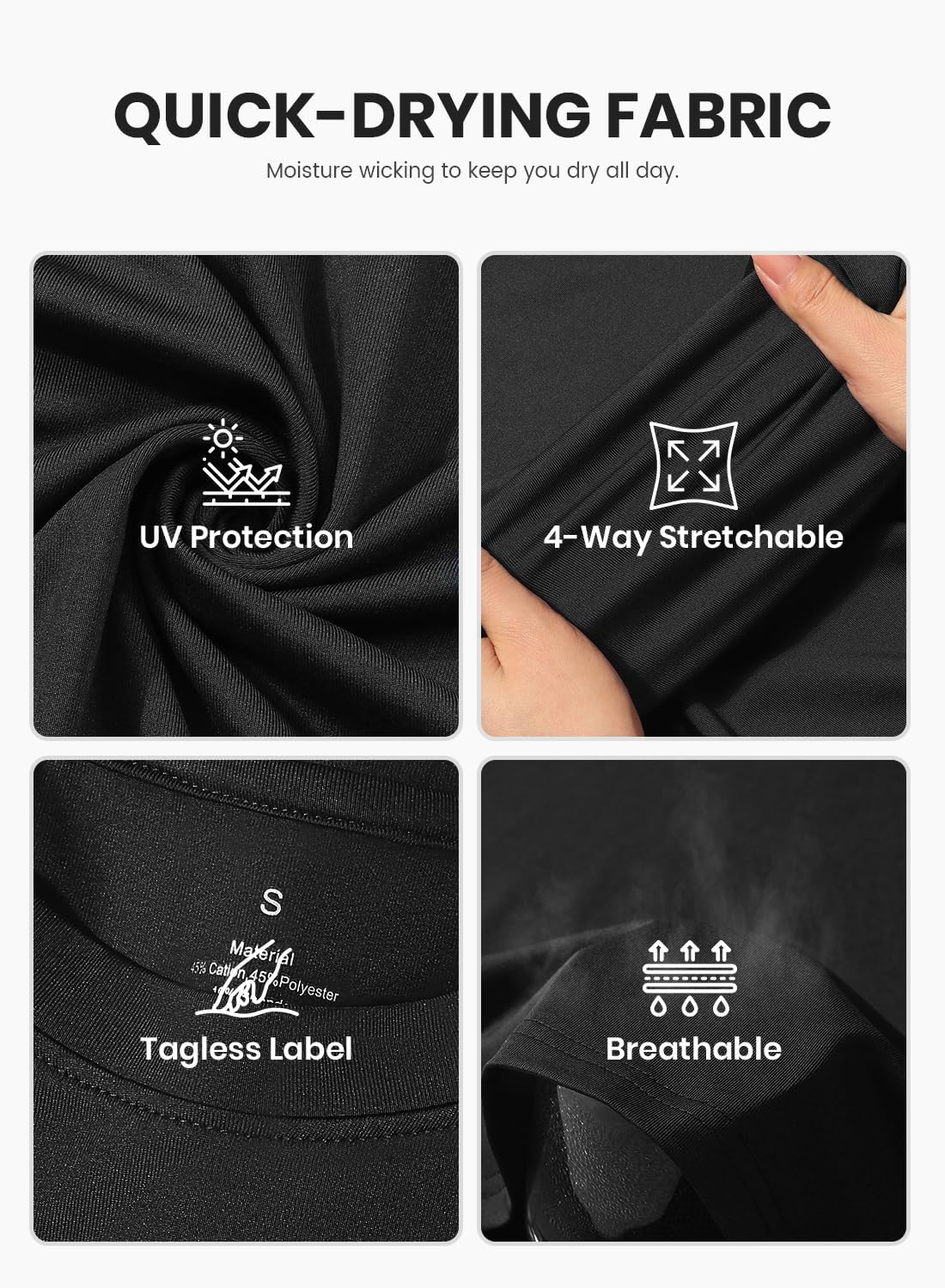 Star Vibe Women's Quick-Dry UPF 50+ Long Sleeve Workout Tops Lightweight Athletic Shirts Gym Hiking Outdoor 3 Pack - Image 6