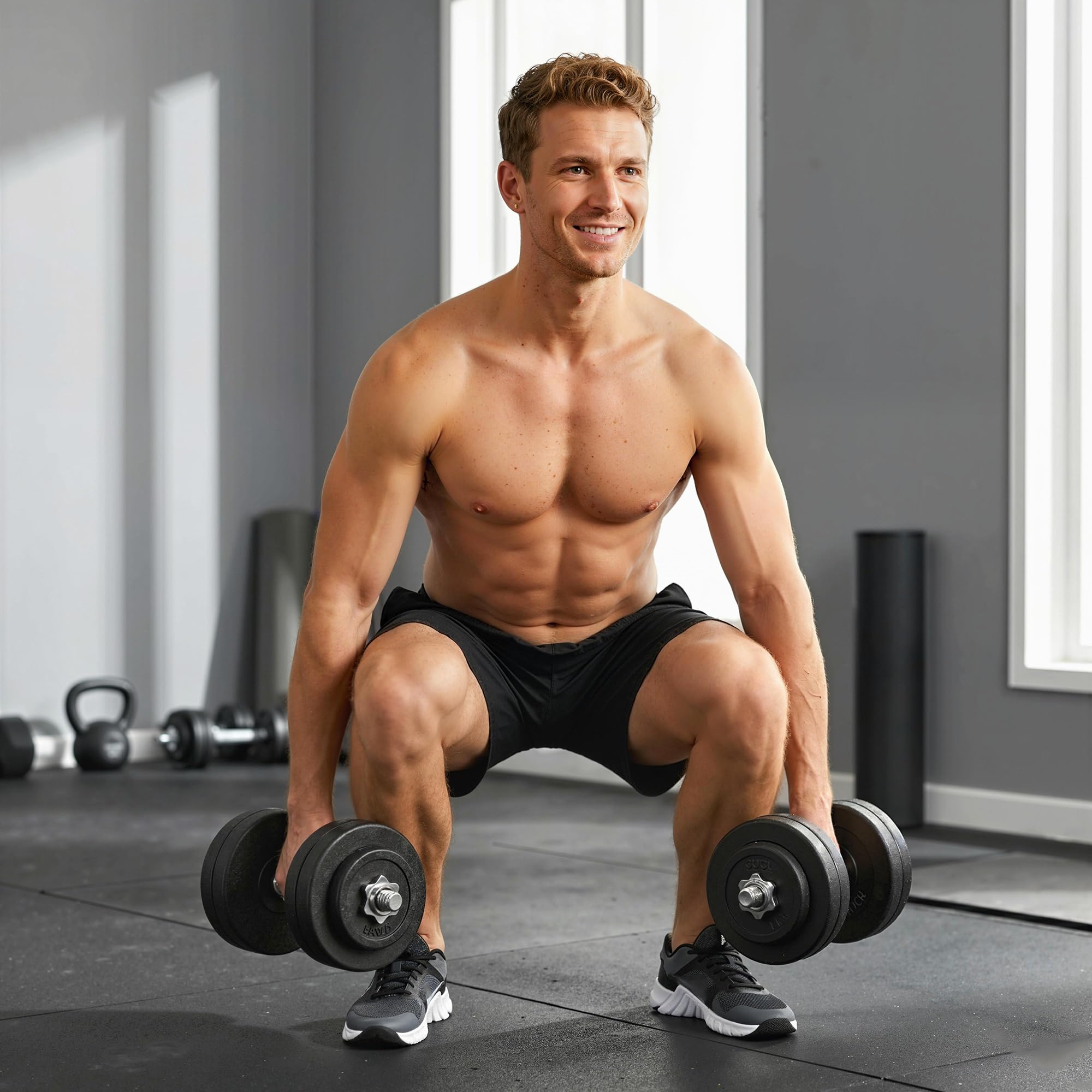 HOMCOM Set di Manubri Palestra Regolabili 2x25kg, Coppia Manubri Regolabili Salvaspazio con Impugnatura Antiscivolo, Allenamento Fitness Casa, Nero