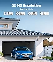 Vista 3 de 2K Solar Security Cameras Wireless Outdoor, 360° View Outdoor Camera for Home Security with Color Night Vision, Battery Powered, AI PIR Detection