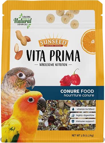 Sunseed Vita Prima Conure Food – Nutrient-Rich Blend with Fruits,