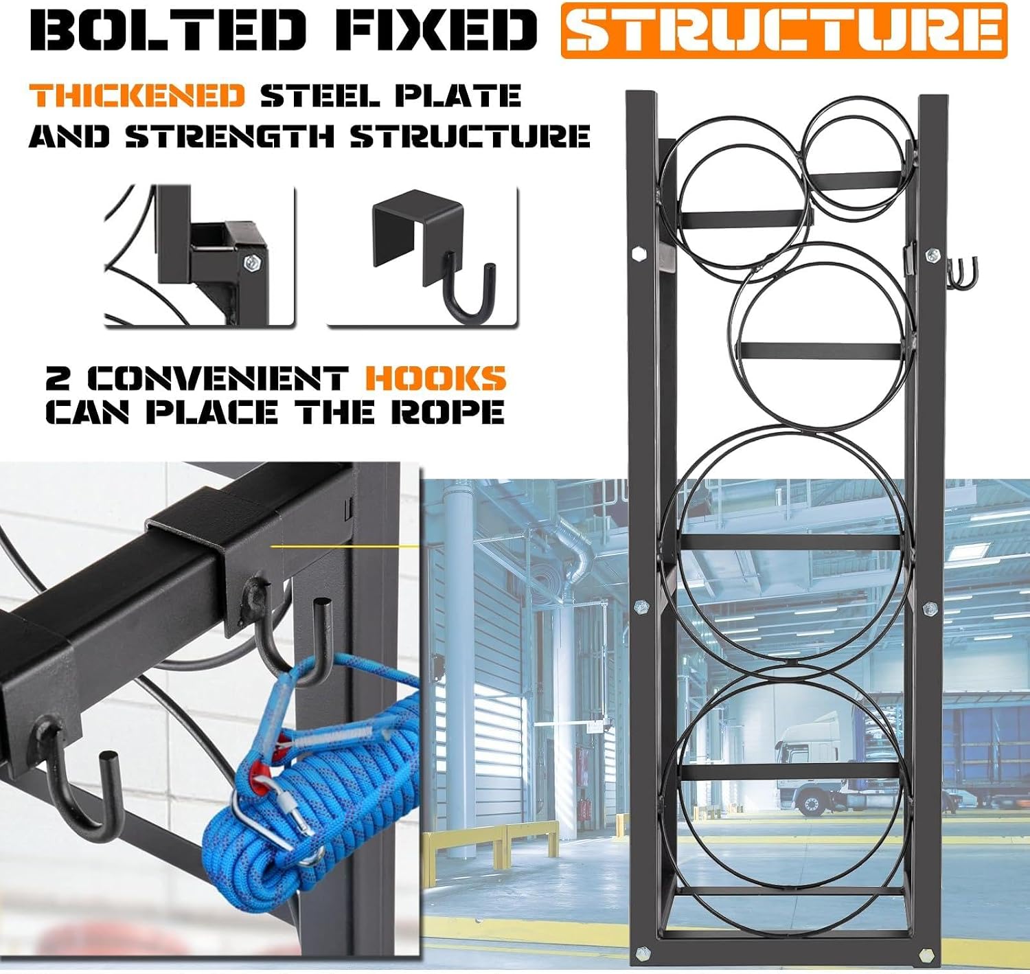 PrecisionAuto Refrigerant Tank Rack with 2-30Lb Tank Rack 35x11x12-Inch Refrigerant Cylinder Rack Gas Cylinder Racks and Holders for Gas Oxygen Nitrogen Storage