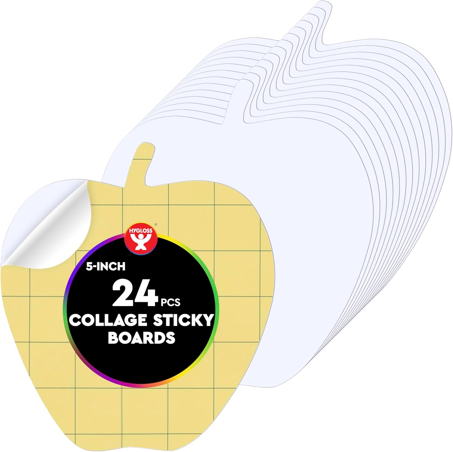 Hygloss Sticky Circle Craft Boards - 6 Pack 5-Inch Self Stick Collage Boards for Kids - Peel & Stick Mounting Boards for Art Projects, School Crafts, Classrooms, and DIY Displays