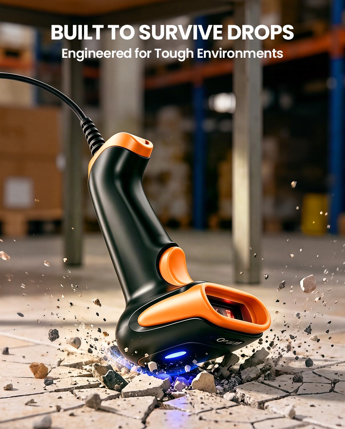 Eyoyo Barcode Scanner 1D 2D QR kabelgebunden, QR Code Scanner Handheld Barcode Leser für PC, Mac, Laptop (Orange)
