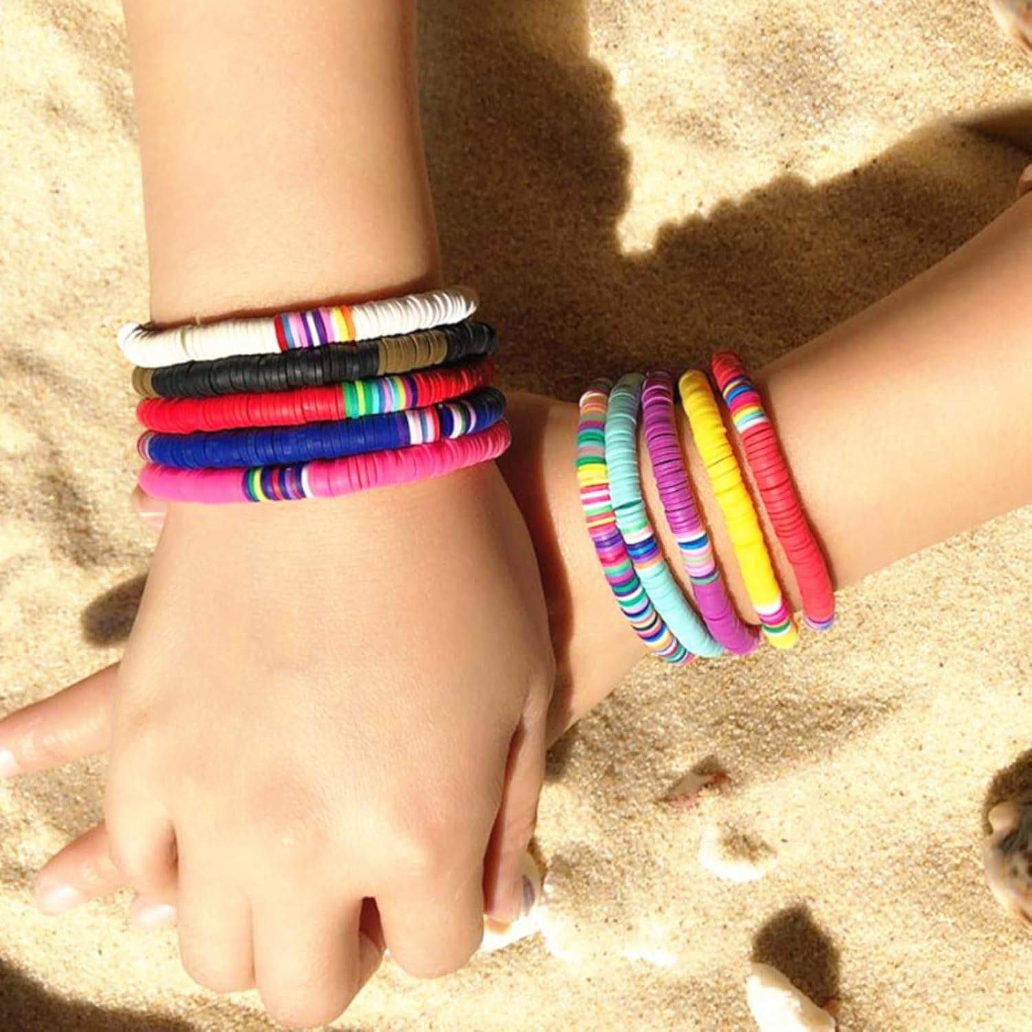 Amaney 3000pcs 6mm Heishi Beads Polymer Clay Beads White and Black for Jewelry Making Bracelets Necklace - Image 6