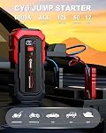 Portable Car Jump Starter,6000A Battery Booster Pack with Jumper Cables LED Lights Car Battery Jump Starter 12V Car Booster Jump Starter