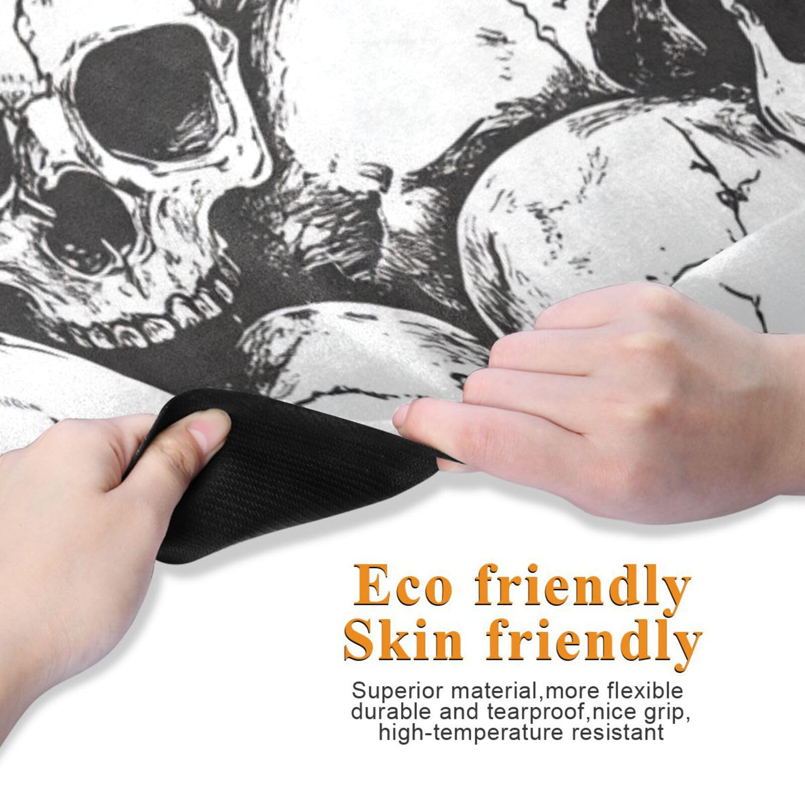 BOENLE Halloween Scary Skull Yoga Mat for Home Workout Fitness Mat for Women Non Slip Exercise Mats with Storage Bag