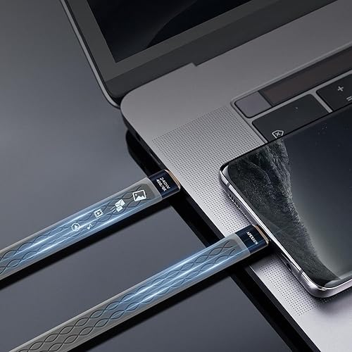 Miniatura 5 de APEXSUN Paquete de 2 cables USB C FPC de 0.4 pies, cable flexible USB C a USB C compatible con Thunderbolt 43, USB 4, carga de 240 W, pantalla 8K,