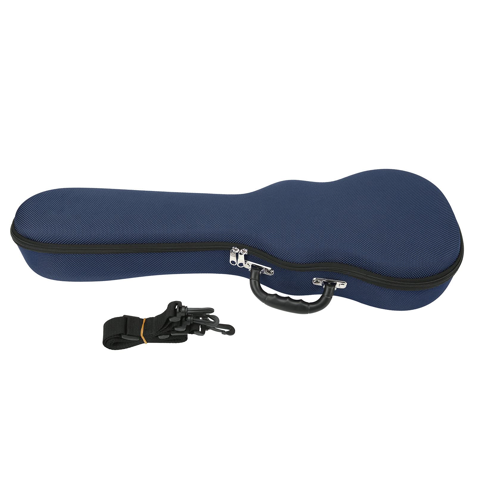 Harter Ukulele-Koffer, Wasserdichte Ukulele-Tasche, 1200D Polyester mit EVA für 23 Zoll 24 Zoll, Doppelreißverschluss, Weiches Futter, Rucksack Zum Tragen für Studenten, Reisen, Üben (23/24