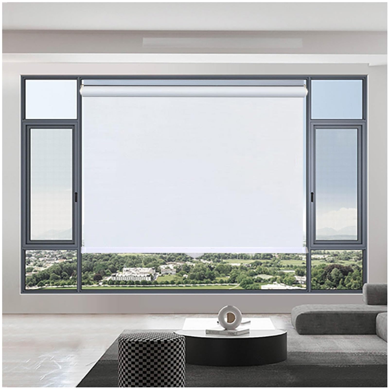 99% Blackout Roller Shades, Sunshade Roller Blinds No Drilling, Window Roller Shades, Sunscreen Privacy Blinds, Blackout Curtains 32–150cm Width,white-95x150cm/37 * 59in