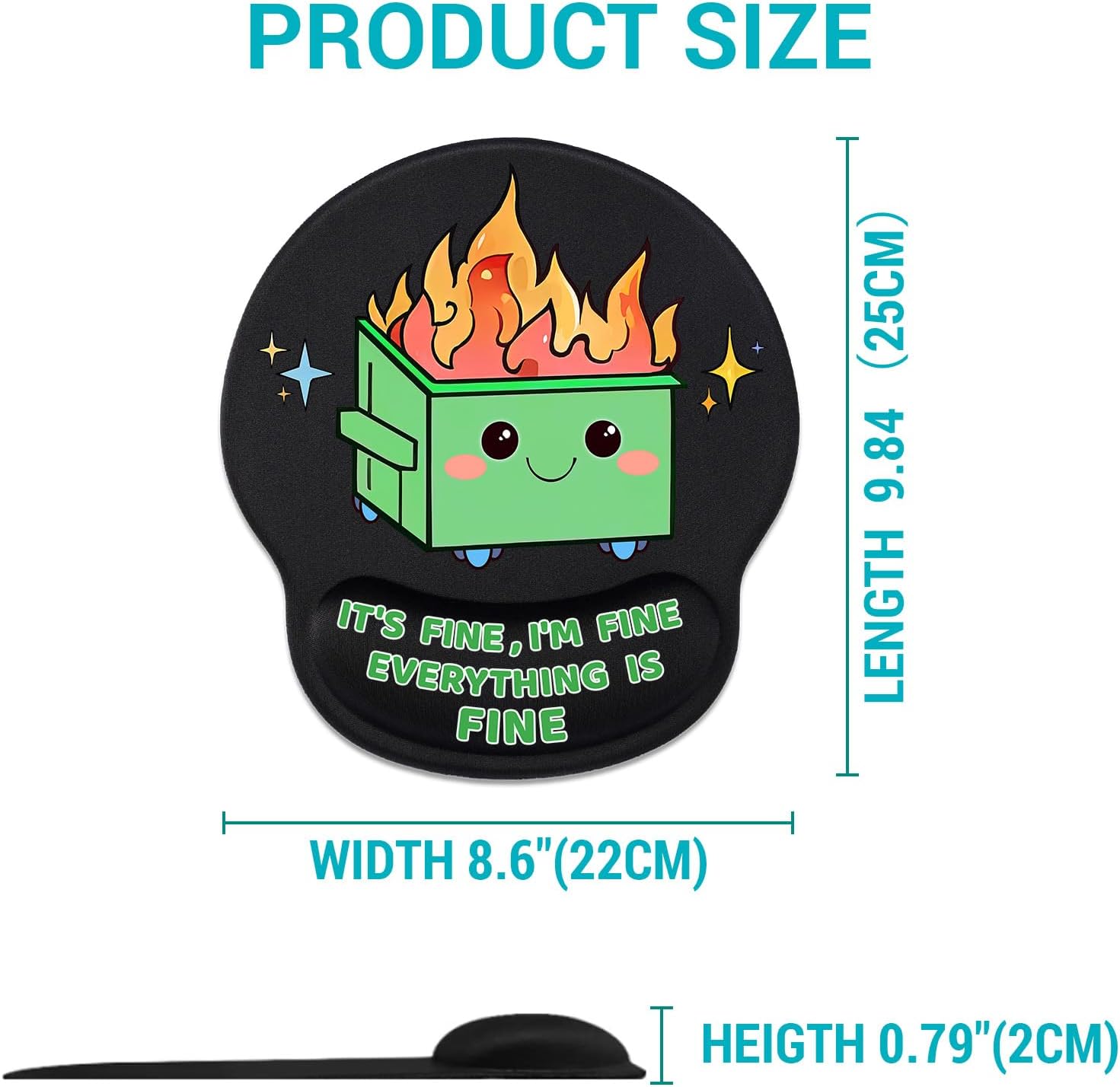 Hancynir Funny Ergonomic Mouse Pad with Wrist Support, Dumpster on Fire Cute Mouse Pads Wrist Rest for Desk, Computer Mousepad for Gaming Laptop Work Accessories Home Office Supplies Decor 8 71pIPgZKbLL. AC SL1500