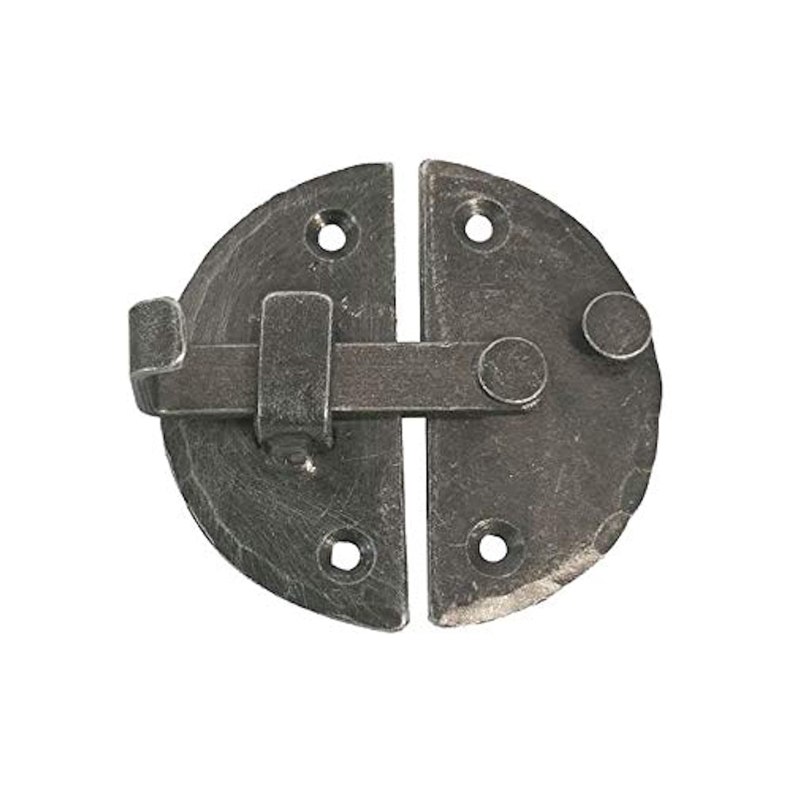 Traditional Round Cabinet Latch Pewter Cast Iron Finish Lever Catch