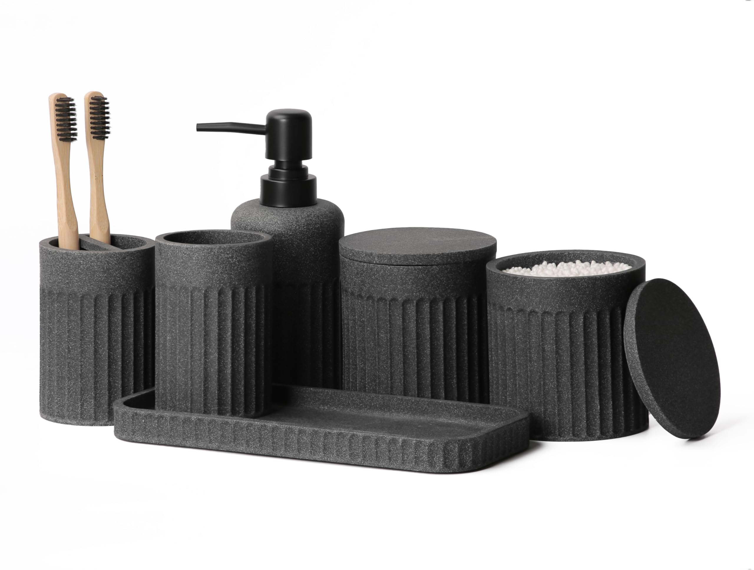 INIUNIK 6-Piece Dark Grey Resin Set