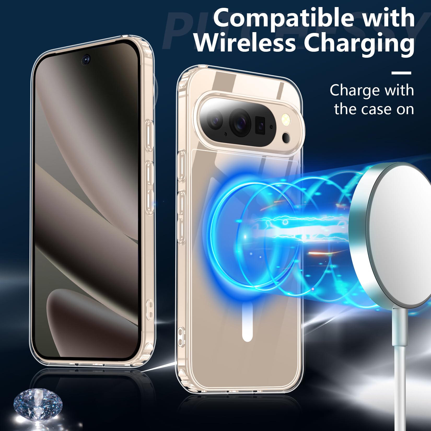 for Google Pixel 10 Pro XL Case,[Compatible with Magsafe] Military-Grade Protection & Anti-Yellowing,Magnetic Phone Case for Google 10 Pro XL Released 2025-6.8",Clear