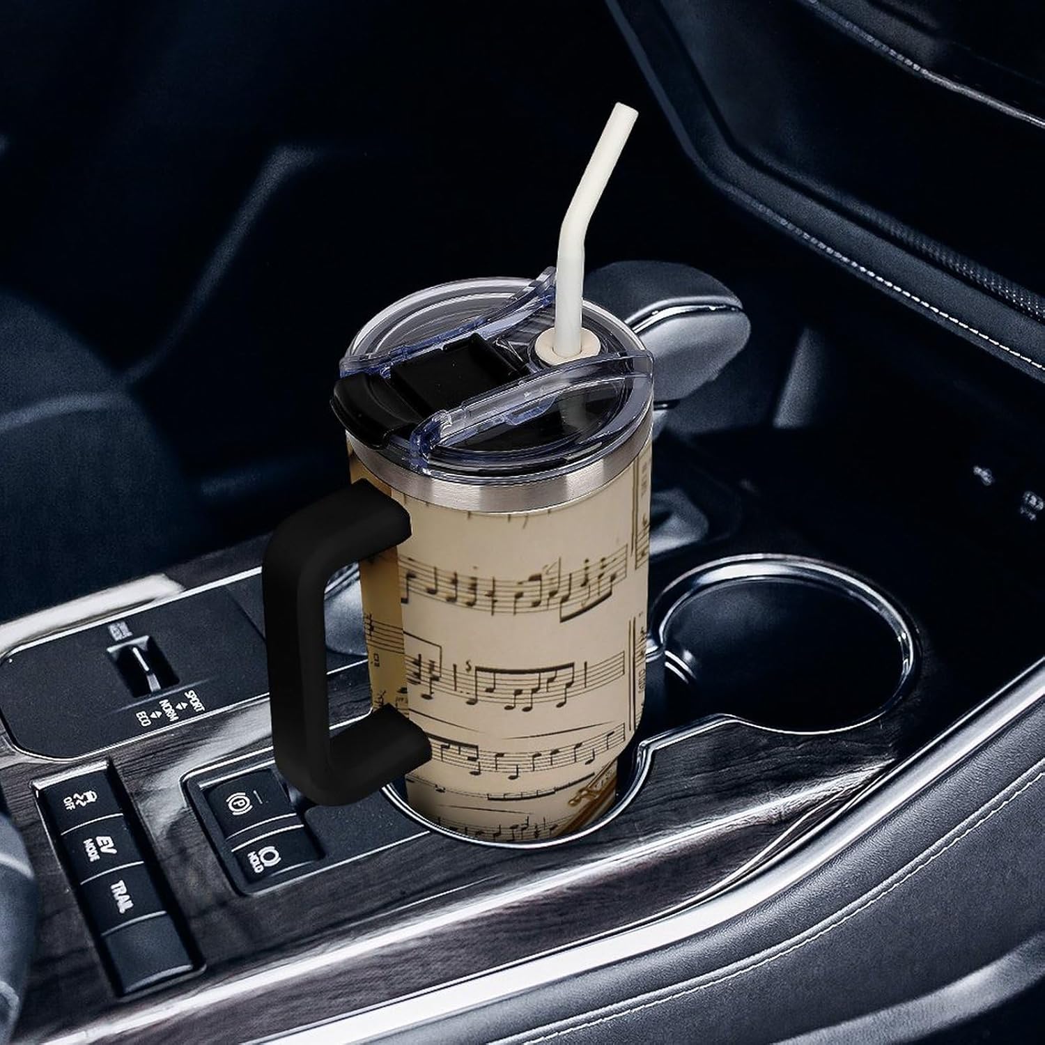 40 Oz Tumbler with Straw And Lid Flute Music Insulated Travel Coffee Mug Stainless Steel Water Bottle Vacuum Insulated Tumblers for Sport Work Car Travel Weekends