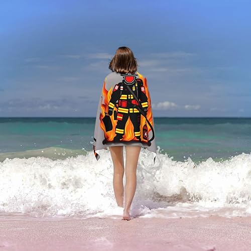 Miniatura 6 de MQGMZ Toalla de playa de microfibra bombero, bombero, para piscina, campamento, picnic, yoga, gimnasio, deportes (52 x 32 pulgadas)