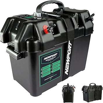 Newport Trolling Motor Smart Battery Box Power Center with USB and DC Ports, Medium