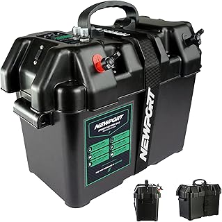 Newport Trolling Motor Smart Battery Box Power Center with USB and DC Ports, Medium