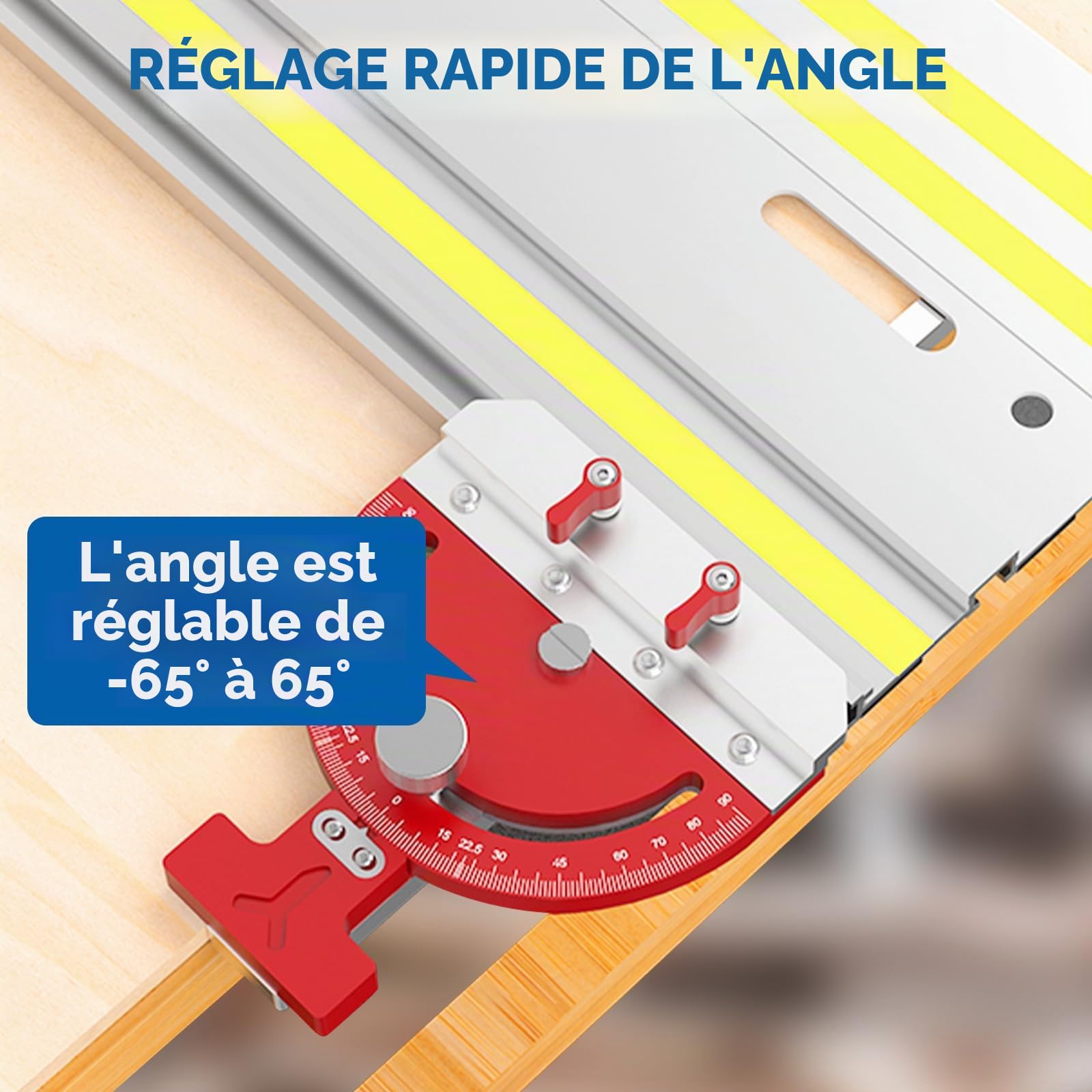 Jauge à onglet réglable multi-angles pour scie à table - Guide carré à angle droit - Pince auxiliaire pour Makita pour rail de guidage Festool