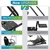 Vista 4 de Hottoby Racing Simulator Cockpit With Black Seat Fit for Logitech I Thrustmaster I FANATEC G29,G920,G923 T300 Shifter Platform Upgrade,Double Arm