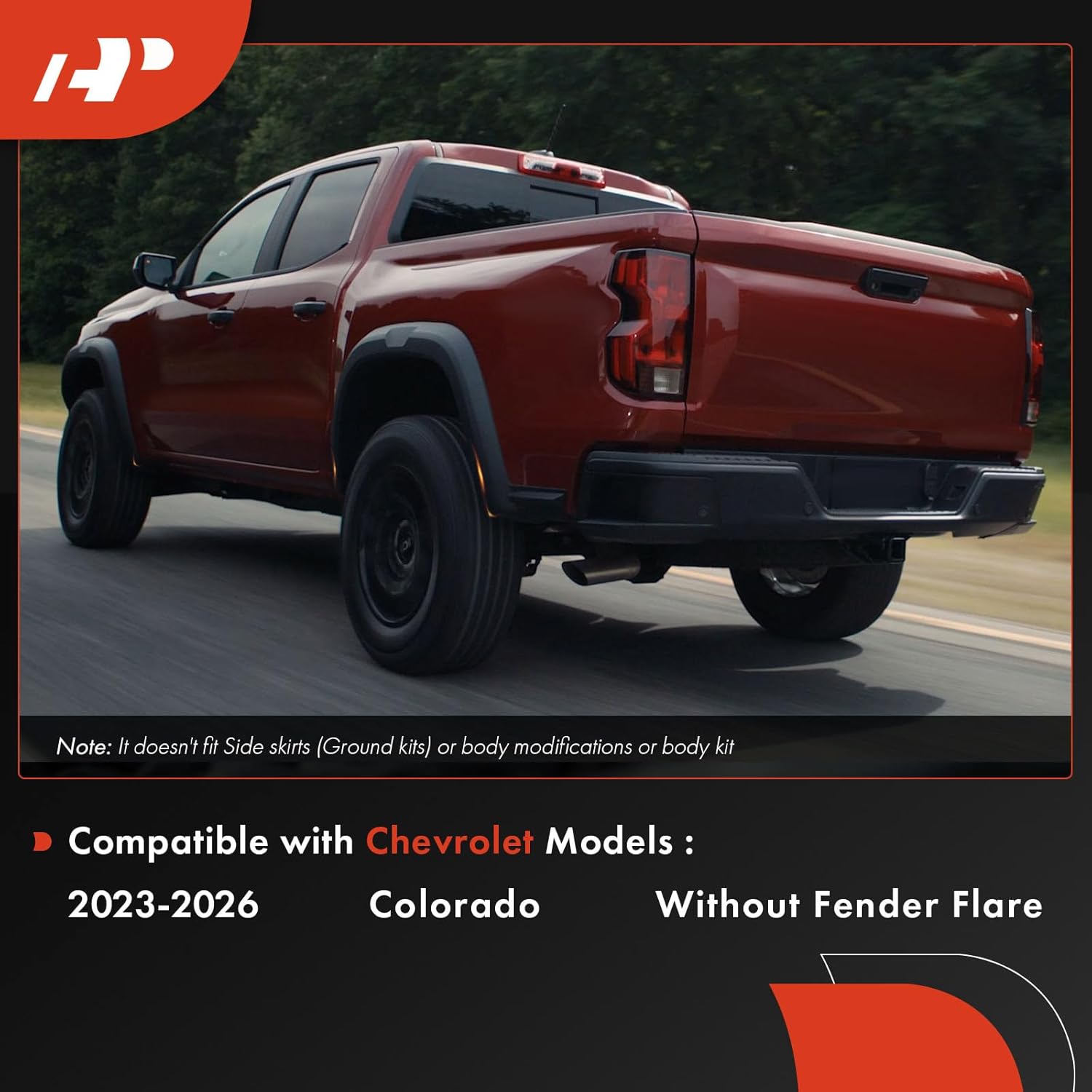 A-Premium Mud Flaps for Chevrolet Colorado 2023-2026 (Z71 WT LT Crew Cab), No Drilling Required Mud Guards with Fastener Clips, 4 Pack Front & Rear